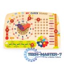 Drewniana tablica manipulacyjna dla dzieci kalendarz zegar ECOTOYS ECOTOYS