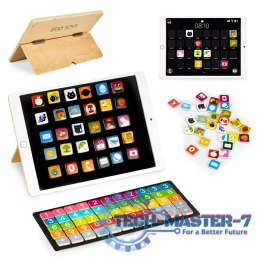 Drewniany tablet edukacyjny tablica magnetyczna kredowa ECOTOYS ECOTOYS