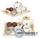 Drewniany zestaw do herbaty dzbanek filiżanki 17 elementów ECOTOYS ECOTOYS