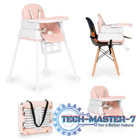Krzesełko fotelik do karmienia dzieci 3w1 składany ECOTOYS ECOTOYS