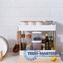 Plastikowy regał łazienkowy z 4 półkami kółka biały ModernHome