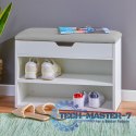 Szafka na buty z otwieranym siedziskiem 2 półki biała ModernHome ModernHome
