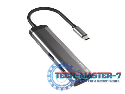 NATEC Stacja dokująca Multi Port Fowler Slim USB-C PD, 2x USB 3.0, HDMI 4K NMP-1984 (Grafitowy /USB-C )