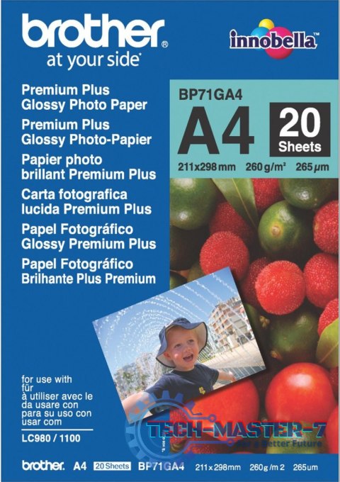 Papier BROTHER Innobella 260g A4 Błyszczący BP71GA4 Papier BROTHER Innobella 260g A4 Błyszczący BP71GA4