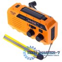 Radio przenośne Adler AD 1197 solarne turystyczne na korbkę biwakowe 3 sposoby ładowania latarka sygnał SOS 1200mAh