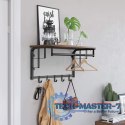 Półka z wieszakami na ubrania drewniana LOFT LEOBERT