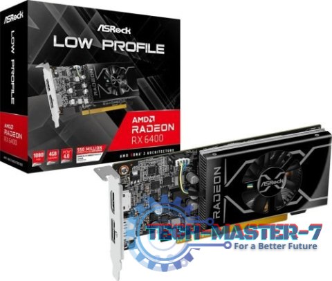 Karta graficzna ASROCK Radeon RX 6400 Low Profile 4GB GDDR6 (RX6400 LP 4G)