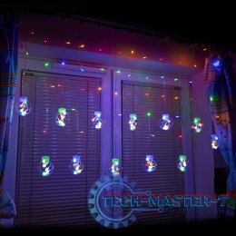 Lampki LED kurtyna kule świąteczne choinkowe 3m 108LED multikolor