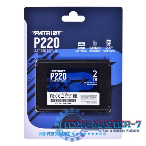 Dysk SSD PATRIOT P220S2TB25 P220 (2.5″ /2 TB /SATA III (6 Gb/s) /550MB/s /500MB/s) Dysk SSD PATRIOT P220S2TB25 P220 (2.5″ /2 TB /SATA III (6 Gb/s) /550MB/s /500MB/s)