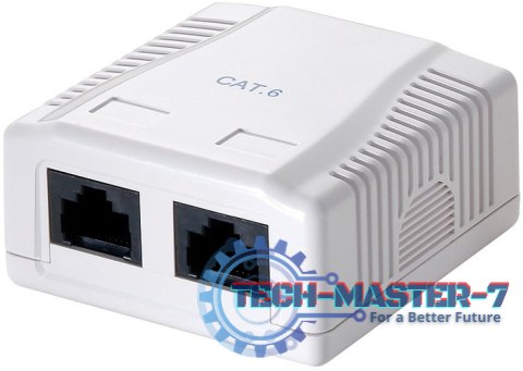 Gniazdo natynkowe Cat.6 UTP 2xRJ45, białe Gniazdo natynkowe Cat.6 UTP 2xRJ45, białe