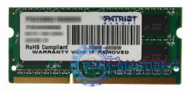 Pamięć PATRIOT (SODIMM/DDR3/4 GB/1600MHz/1.5V/11CL/SINGLE)