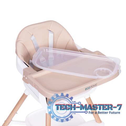 Fotelik krzesełko do karmienia dzieci 2w1 beżowy ECOTOYS ECOTOYS Fotelik krzesełko do karmienia dzieci 2w1 beżowy ECOTOYS ECOTOYS