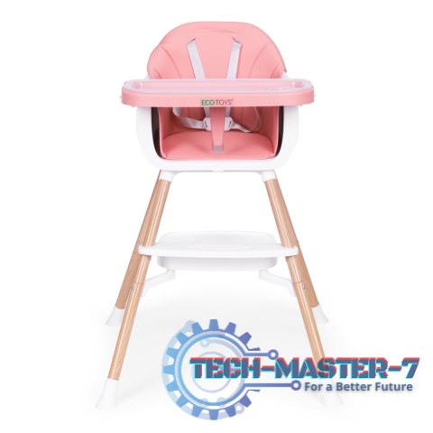 Fotelik krzesełko do karmienia dzieci 2w1 różowy ECOTOYS ECOTOYS Fotelik krzesełko do karmienia dzieci 2w1 różowy ECOTOYS ECOTOYS