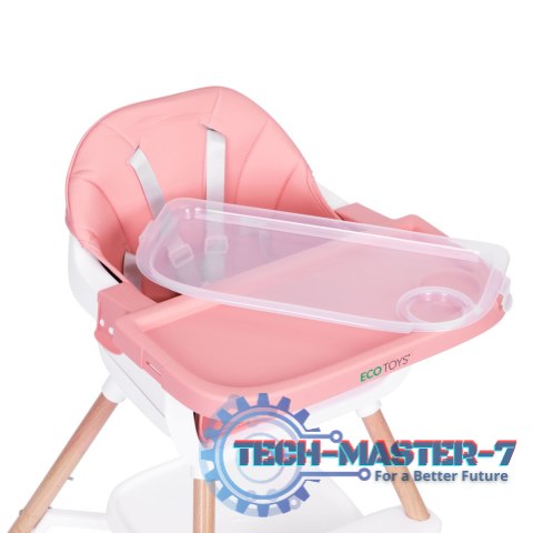 Fotelik krzesełko do karmienia dzieci 2w1 różowy ECOTOYS ECOTOYS Fotelik krzesełko do karmienia dzieci 2w1 różowy ECOTOYS ECOTOYS