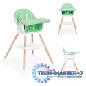 Fotelik krzesełko do karmienia dzieci 2w1 zielony ECOTOYS ECOTOYS