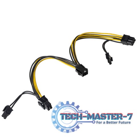 Kabel AKYGA Adapter PCI Express 6 pin M / 2x 6+2 pin AK-CA-55