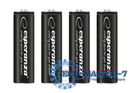 Baterie ESPERANZA Niklowo-wodorkowa AA (LR06, FR6, R6, 15A, MN1500, AM3, UM3, HP7) 2600mAh 4 szt. EZA106