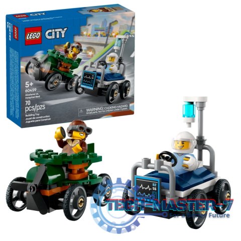 LEGO CITY Zestaw wyścigówek: samolot kontra łóżko szpitalne 60459