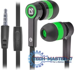 Słuchawki douszne z mikrofonem DEFENDER Pulse 420 (1.2m /3.5 mm (4-pin) wtyk/Czarno-zielony)