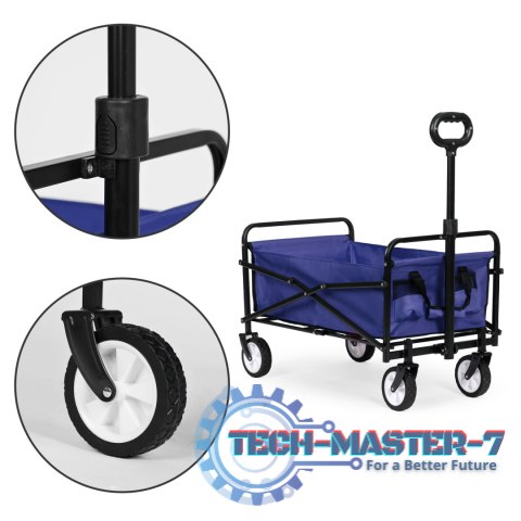 Wózek plażowy transportowy ogrodowy składany niebieski 48x90 cm MultiGarden MULTI GARDEN Wózek plażowy transportowy ogrodowy składany niebieski 48x90 cm MultiGarden MULTI GARDEN