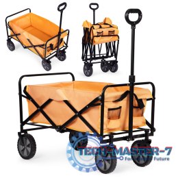 Wózek transportowy składany duży wózek ogrodowy plażowy pomarańczowy 47x105 cm MultiGarden MULTI GARDEN
