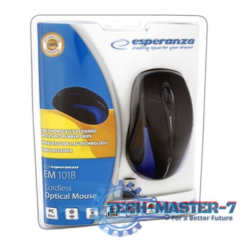 Bezprzewodowa Mysz optyczna EM101B USB, 2,4 GHz, NANO odbiornik Bezprzewodowa Mysz optyczna EM101B USB, 2,4 GHz, NANO odbiornik