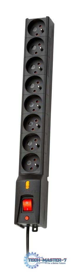 Listwa przeciwprzepięciowa LX 810, 1L, 3,0m, czarna