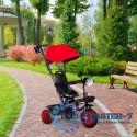 Rowerek trójkołowy dla dzieci spacerówka 3w1 obracane siedzisko daszek czerwony ECOTOYS ECOTOYS