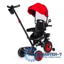 Rowerek trójkołowy dla dzieci spacerówka 3w1 obracane siedzisko daszek czerwony ECOTOYS ECOTOYS