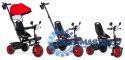 Rowerek trójkołowy dla dzieci spacerówka 3w1 obracane siedzisko daszek czerwony ECOTOYS ECOTOYS