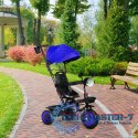 Rowerek trójkołowy dla dzieci spacerówka 3w1 obracane siedzisko daszek niebieski ECOTOYS ECOTOYS