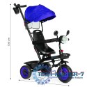 Rowerek trójkołowy dla dzieci spacerówka 3w1 obracane siedzisko daszek niebieski ECOTOYS ECOTOYS
