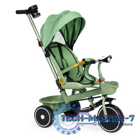 Rowerek trójkołowy spacerówka 2w1 obracane siedzisko składany daszek zielony - ECOTOYS ECOTOYS Rowerek trójkołowy spacerówka 2w1 obracane siedzisko składany daszek zielony - ECOTOYS ECOTOYS