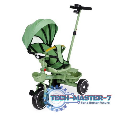 Rowerek trójkołowy spacerówka 2w1 obracane siedzisko składany daszek zielony - ECOTOYS ECOTOYS Rowerek trójkołowy spacerówka 2w1 obracane siedzisko składany daszek zielony - ECOTOYS ECOTOYS