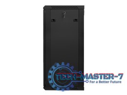 Szafa instalacyjna wisząca 19'' 22U 600X450mm czarna (drzwi szklane)