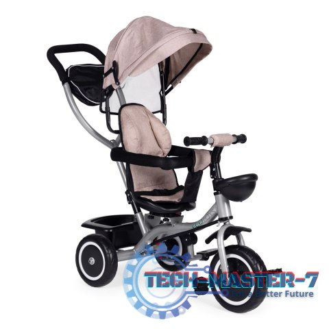 Trójkołowy rowerek spacerówka 2w1 obracane siedzisko składany daszek - beżowy ECOTOYS ECOTOYS Trójkołowy rowerek spacerówka 2w1 obracane siedzisko składany daszek - beżowy ECOTOYS ECOTOYS
