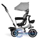 Trójkołowy rowerek spacerówka 2w1 obracane siedzisko składany daszek - szary ECOTOYS ECOTOYS