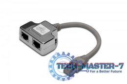 Adapter RJ45 na kablu / 2x gniazdo RJ45 ekran