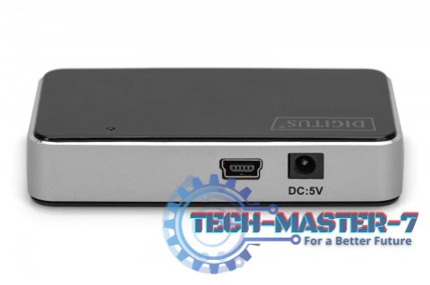 HUB/Koncentrator 4-portowy USB 2.0 HighSpeed, aktywny, czarno-srebrny HUB/Koncentrator 4-portowy USB 2.0 HighSpeed, aktywny, czarno-srebrny