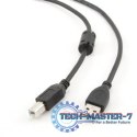 Kabel USB 2.0 typu AB AM-BM 4,5m FERRYT czarny