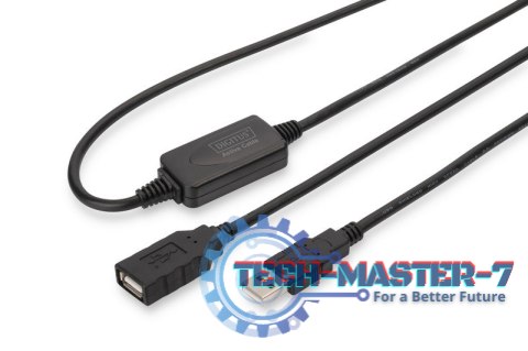 Kabel przedłużający USB 2.0 HighSpeed Typ USB A/USB A M/Ż aktywny, czarny 10m