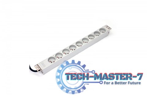Listwa zasilająca PDU 19" RACK 9xTyp E, 1.8m 1xSchuko, 16A, aluminiowa Listwa zasilająca PDU 19" RACK 9xTyp E, 1.8m 1xSchuko, 16A, aluminiowa