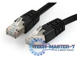 Patch cord ekranowany FTP kat.6 osłonka zalewana 0.5M czarny