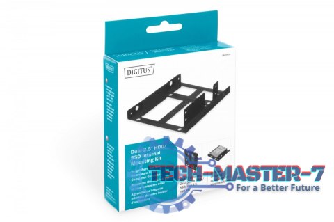 Ramka montażowa/Adapter SSD/HDD 2x 2.5" do 3.5" (ATA, SATA, SSD) metalowa ,zestaw, czarna Ramka montażowa/Adapter SSD/HDD 2x 2.5" do 3.5" (ATA, SATA, SSD) metalowa ,zestaw, czarna