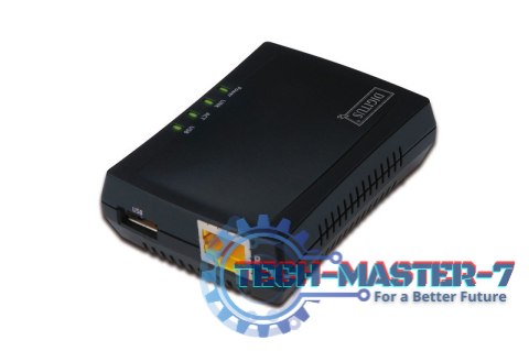 Wielofunkcyjny serwer wydruku/Print server 1xUSB 2.0 Hub sieciowy, NAS, 1x RJ45, LAN 10/100Mbps