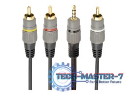 GEMBIRD CCAP-4P3R-1.5M 1.5m /s1x MiniJack 3.5 mm 3x RCA (wtyk)