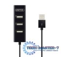 Hub 4x USB 2.0, Y-2140, Ladowanie tel., czarny