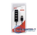 Hub 4x USB 2.0, Y-2140, Ladowanie tel., czarny