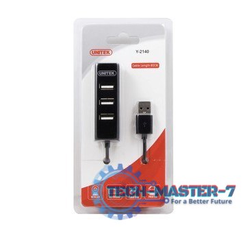 Hub 4x USB 2.0, Y-2140, Ladowanie tel., czarny Hub 4x USB 2.0, Y-2140, Ladowanie tel., czarny