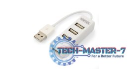 Hub 4x USB 2.0, Y-2146, 1x Lad.tel. biały